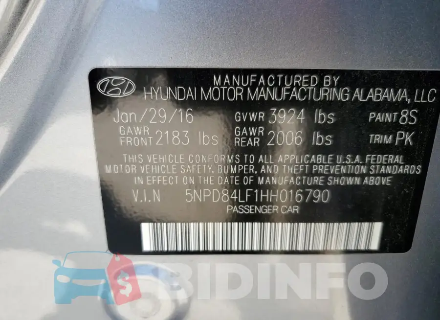 5NPD84LF1HH016790 Photo# 12