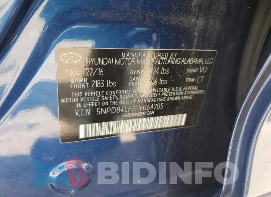 5NPD84LF2HH164205 Photo# 12