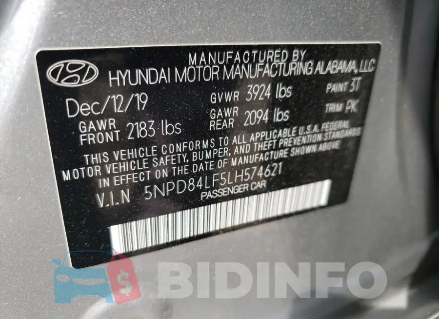 5NPD84LF5LH574621 Photo# 13