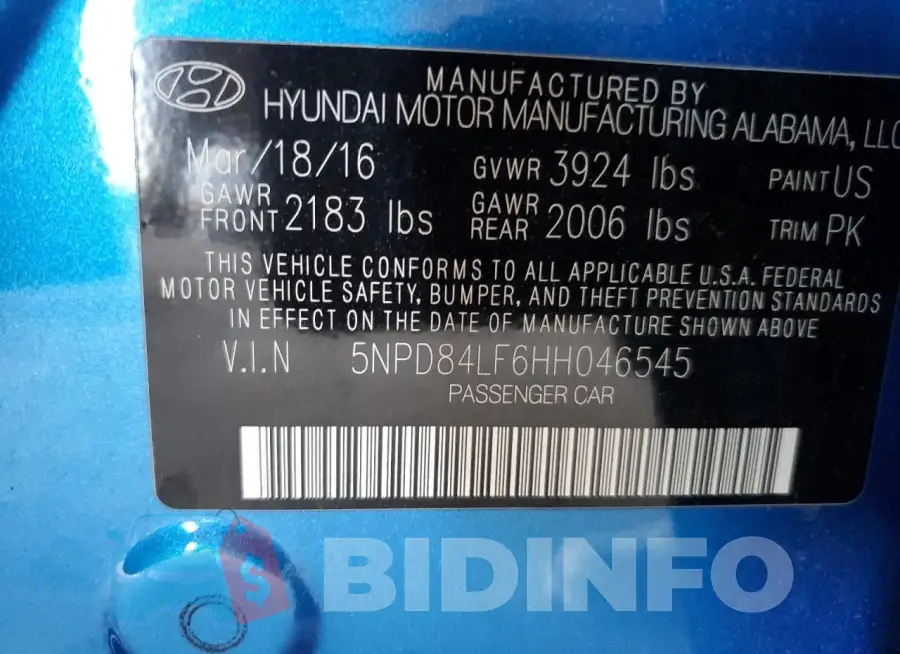 5NPD84LF6HH046545 Photo# 12