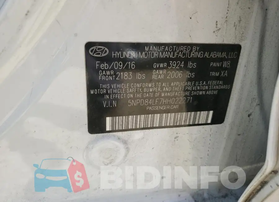 5NPD84LF7HH022271 Photo# 12