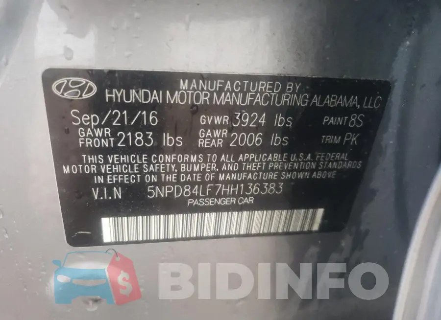 5NPD84LF7HH136383 Photo# 12
