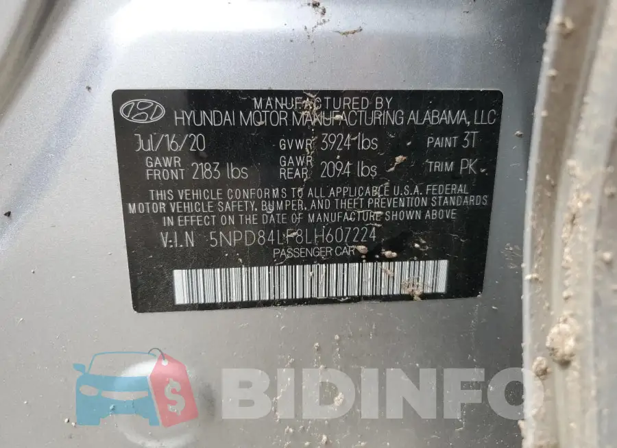 5NPD84LF8LH607224 Photo# 11