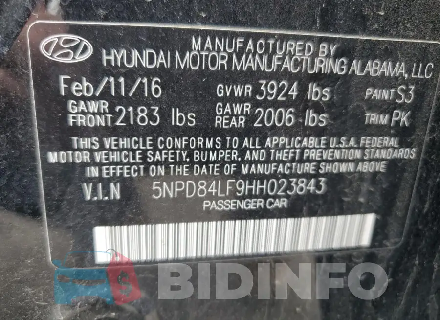5NPD84LF9HH023843 Photo# 13