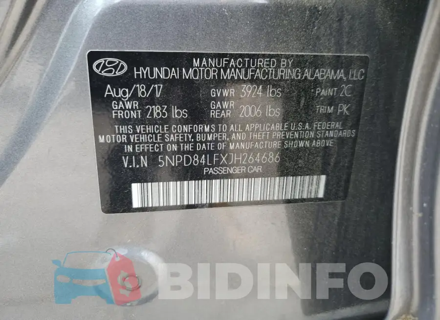 5NPD84LFXJH264686 Photo# 12
