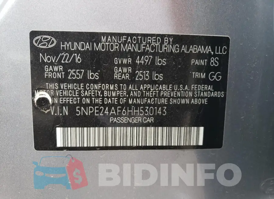 5NPE24AF6HH530143 Photo# 12