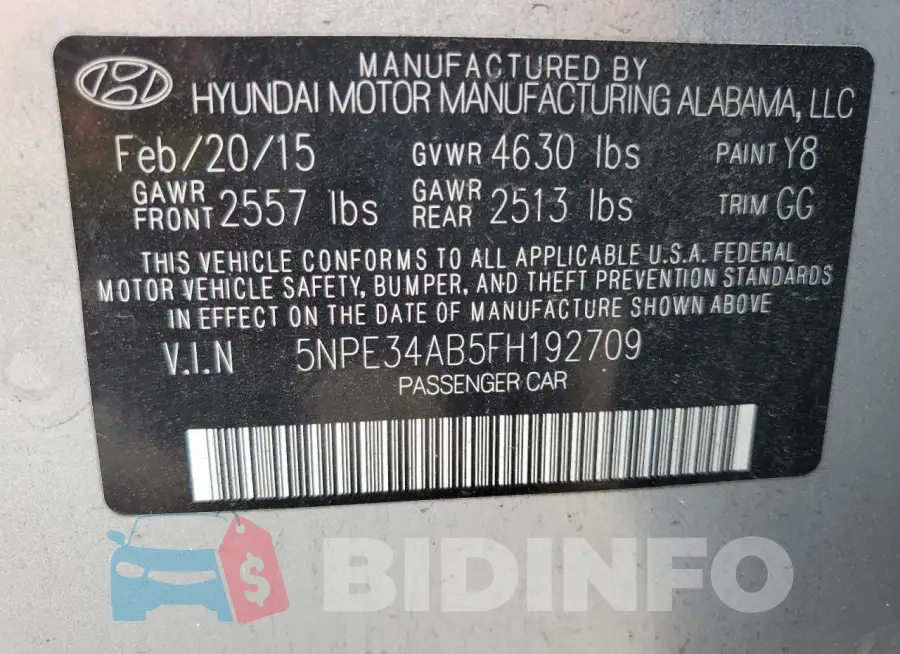 5NPE34AB5FH192709 Photo# 12