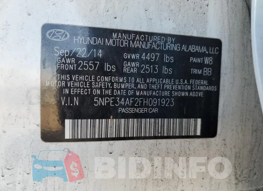 5NPE34AF2FH091923 Photo# 12