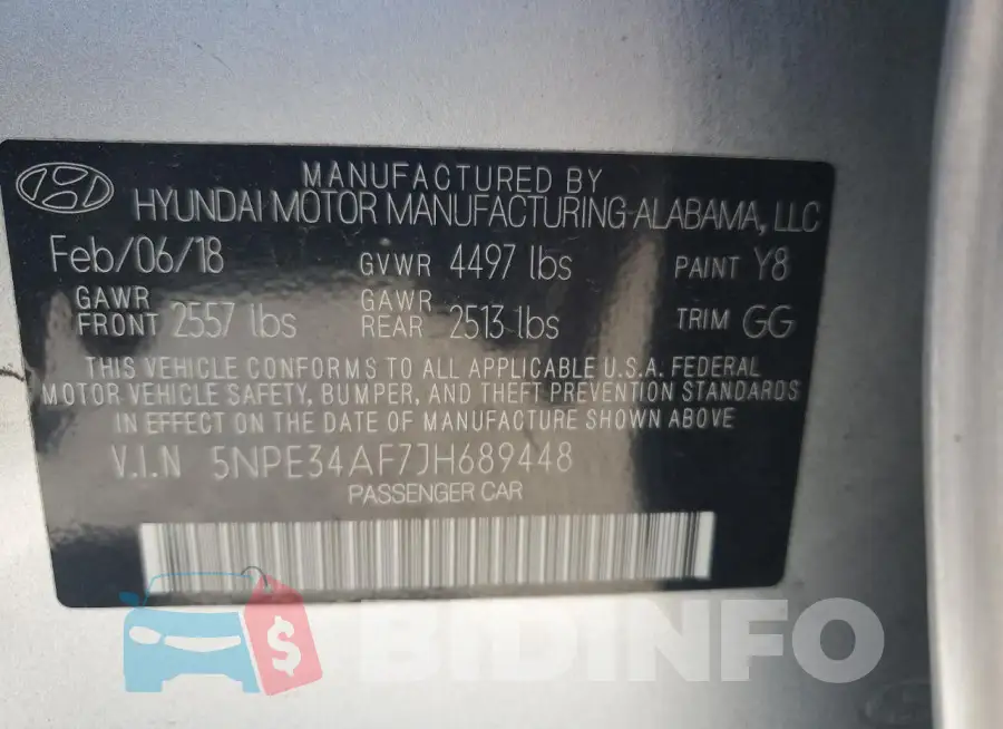 5NPE34AF7JH689448 Photo# 12