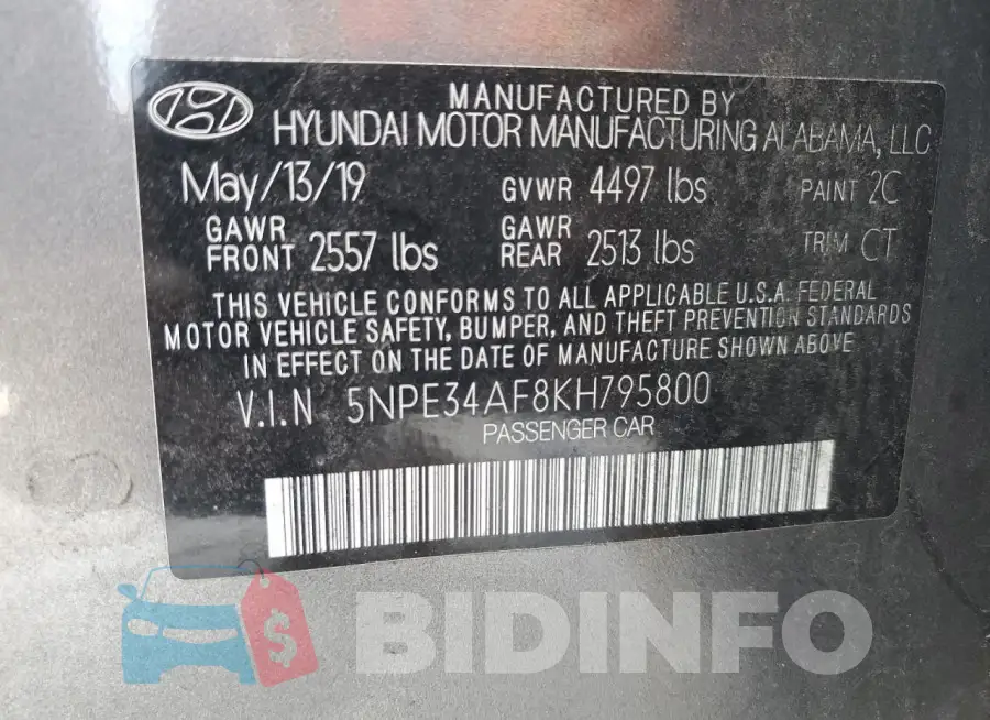 5NPE34AF8KH795800 Photo# 12
