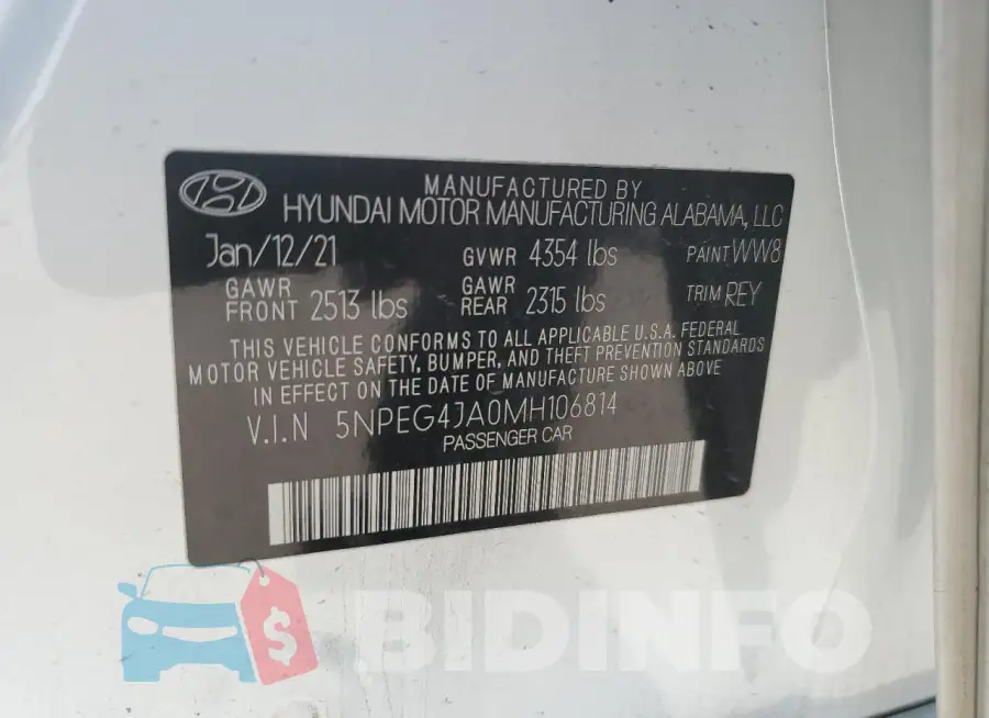 5NPEG4JA0MH106814 Photo# 12
