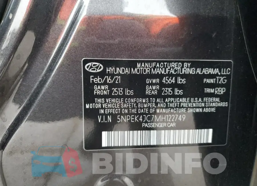 5NPEK4JC7MH122749 Photo# 12