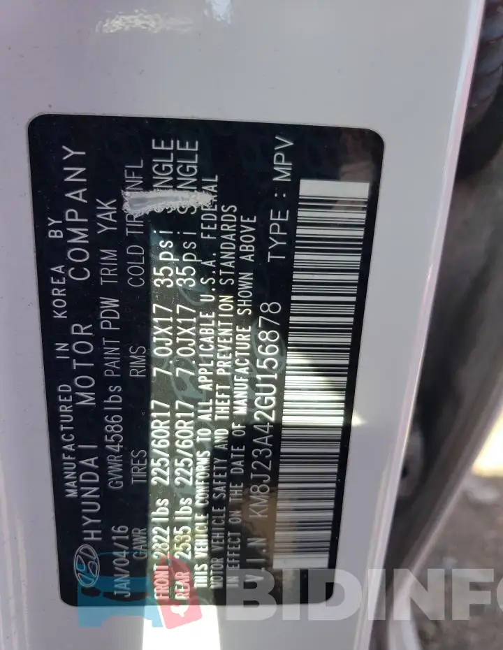 KM8J23A42GU156878 Photo# 13