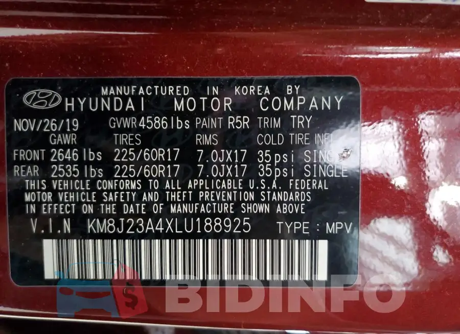 KM8J23A4XLU188925 Photo# 13