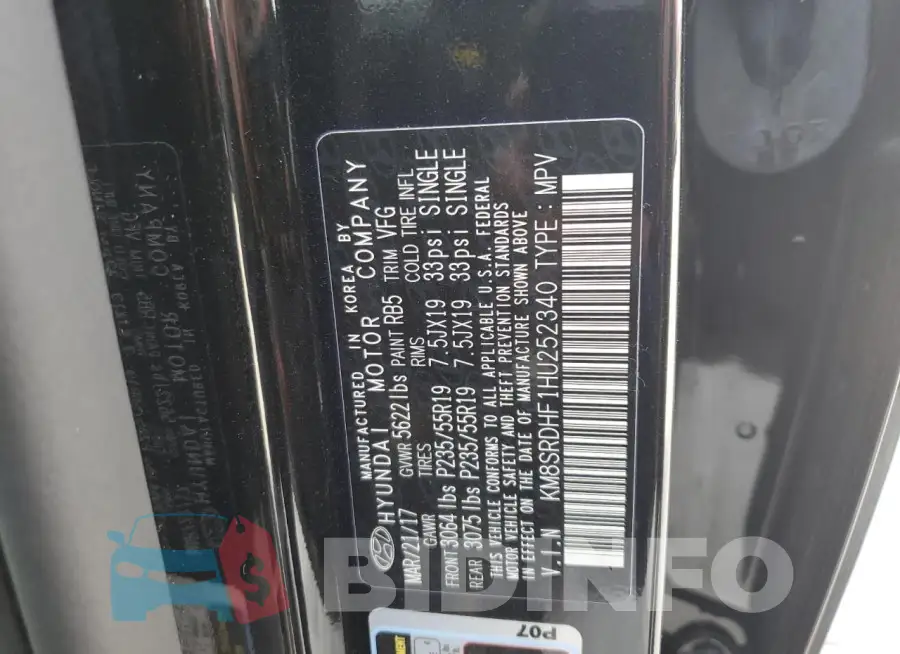 KM8SRDHF1HU252340 Photo# 13