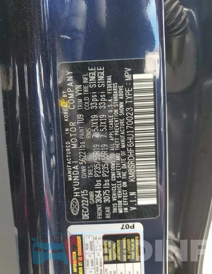 KM8SRDHF6HU170023 Photo# 13