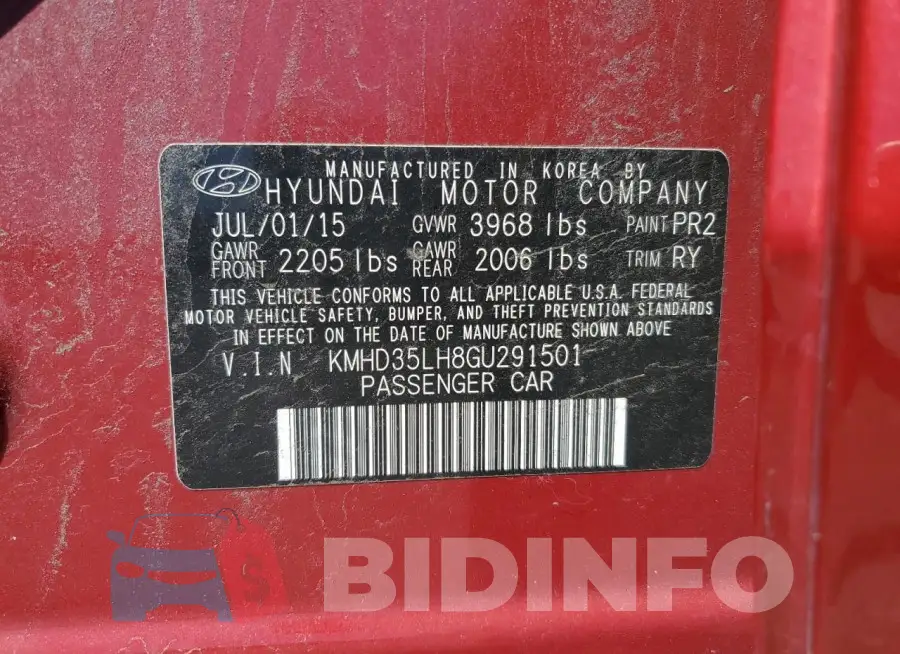 KMHD35LH8GU291501 Photo# 13