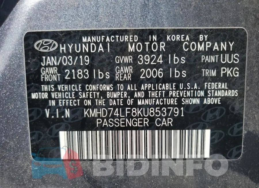 KMHD74LF8KU853791 Photo# 12