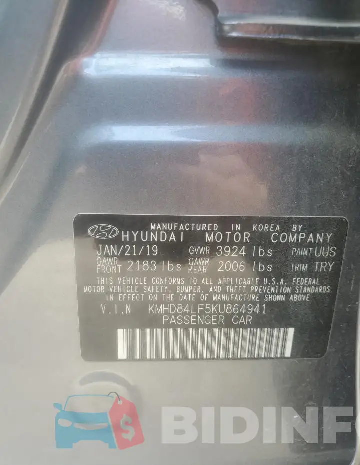 KMHD84LF5KU864941 Photo# 12