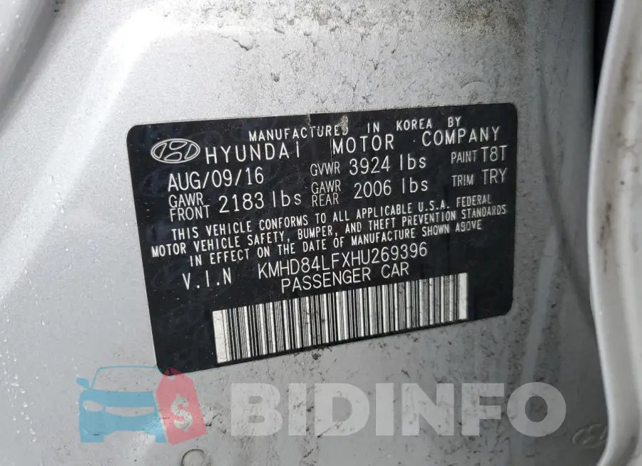 KMHD84LFXHU269396 Photo# 12