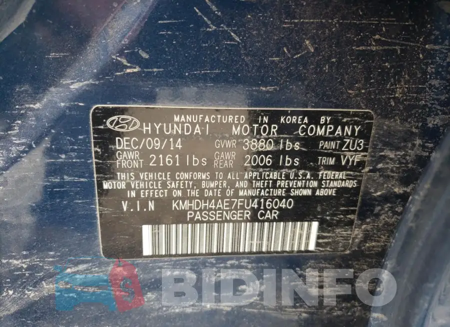 KMHDH4AE7FU416040 Photo# 12