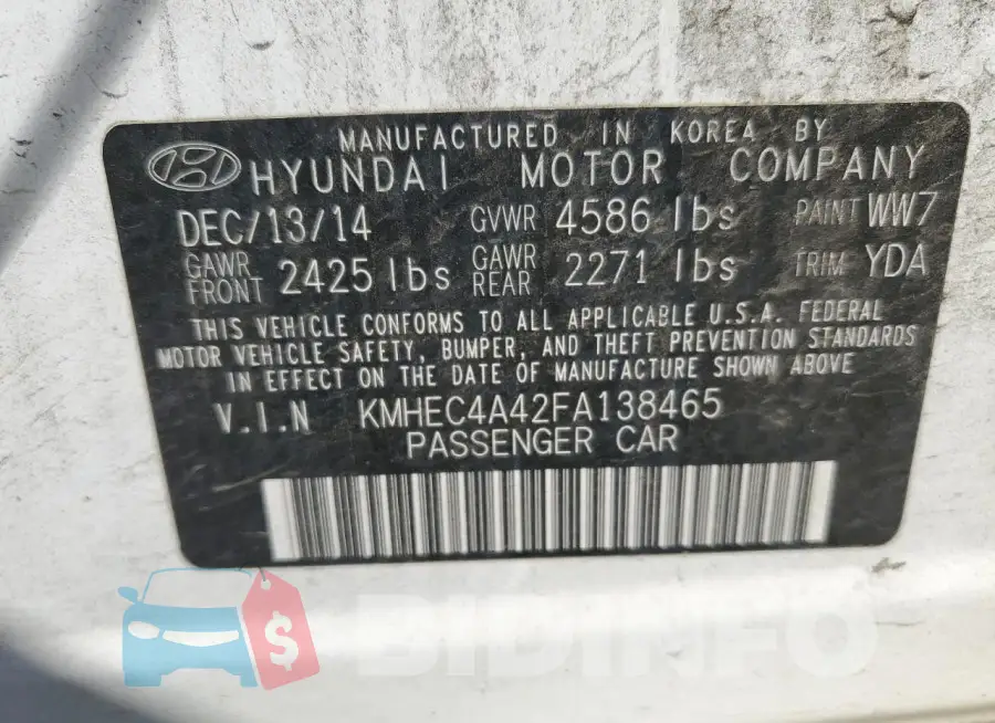 KMHEC4A42FA138465 Photo# 12