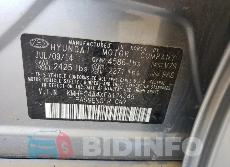 KMHEC4A4XFA124345 Photo# 12