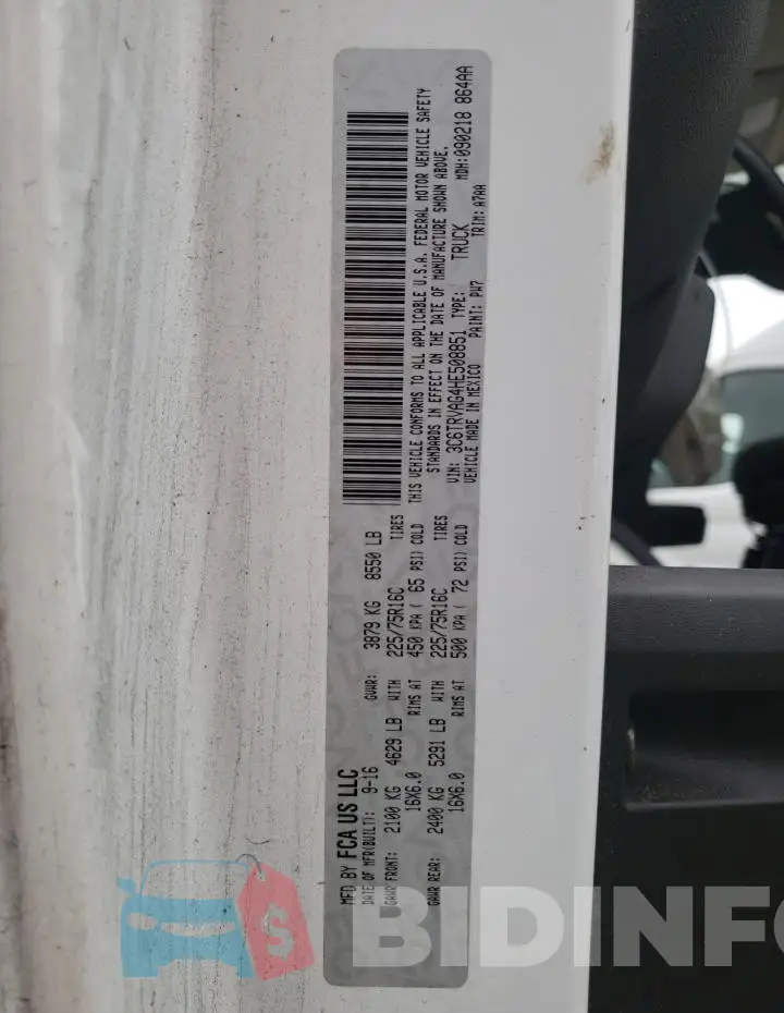 3C6TRVAG4HE508851 Photo# 13