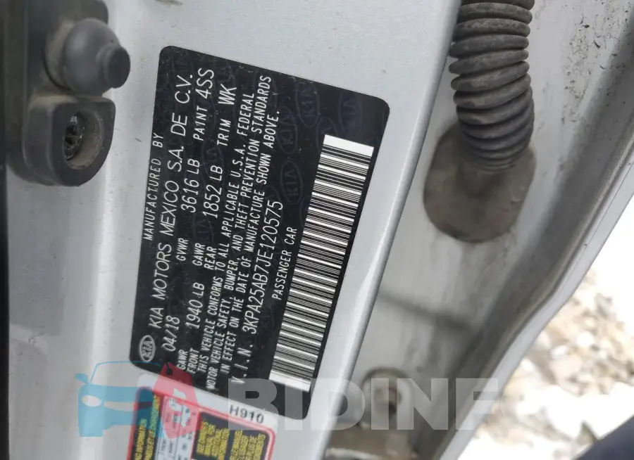 3KPA25AB7JE120575 Photo# 12