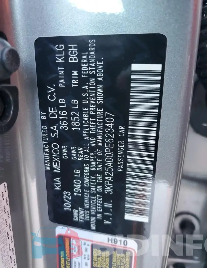3KPA25AD0PE623407 Photo# 12