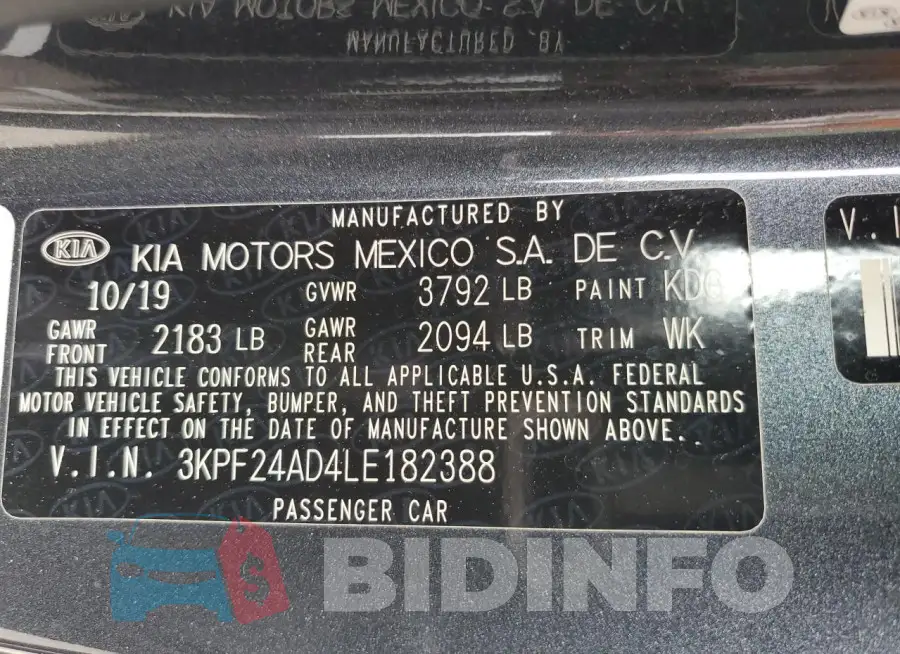 3KPF24AD4LE182388 Photo# 12