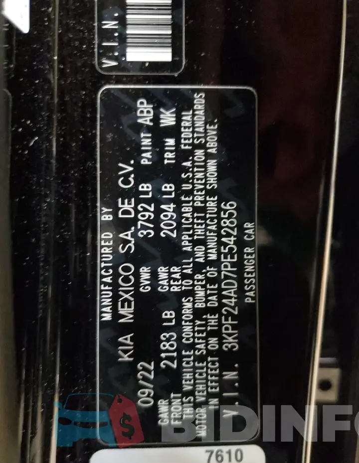 3KPF24AD7PE542856 Photo# 13