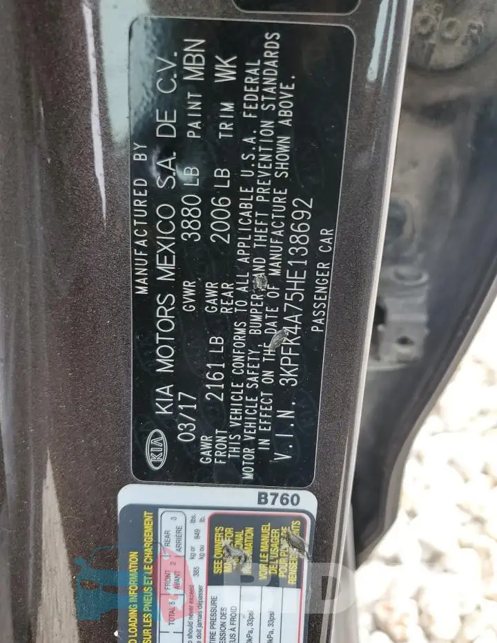 3KPFK4A75HE138692 Photo# 12