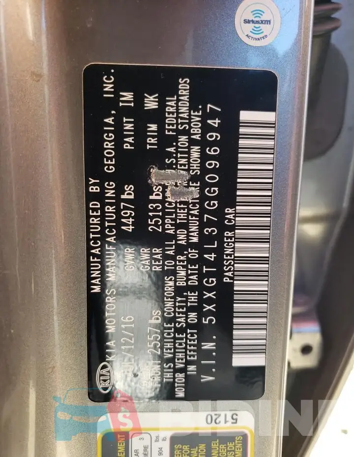 5XXGT4L37GG096947 Photo# 12