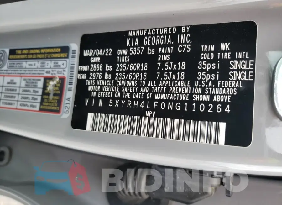 5XYRH4LF0NG110264 Photo# 13