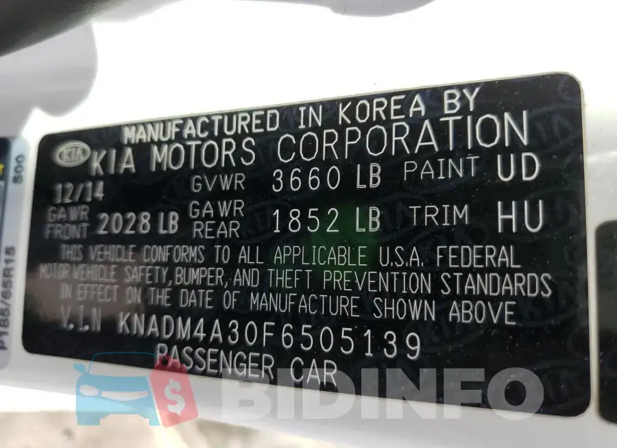 KNADM4A30F6505139 Photo# 12
