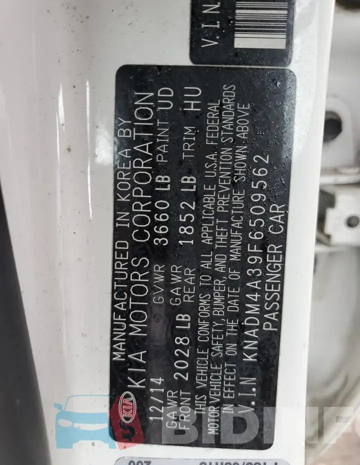 KNADM4A39F6509562 Photo# 12