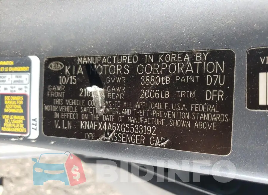 KNAFX4A6XG5533192 Photo# 12