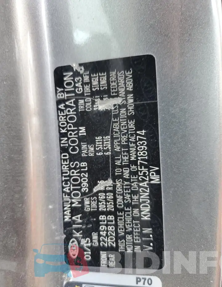 KNDJN2A25F7189374 Photo# 13