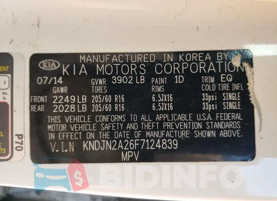 KNDJN2A26F7124839 Photo# 12