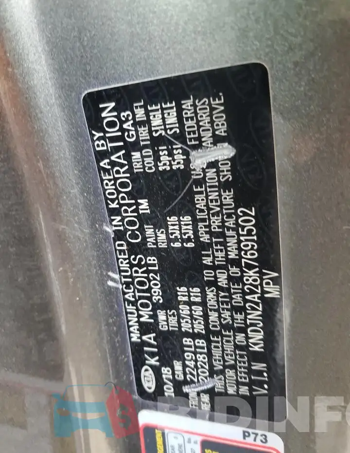 KNDJN2A28K7691502 Photo# 13