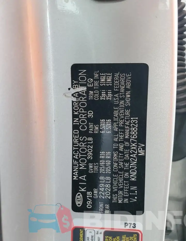 KNDJN2A2XK7688231 Photo# 12
