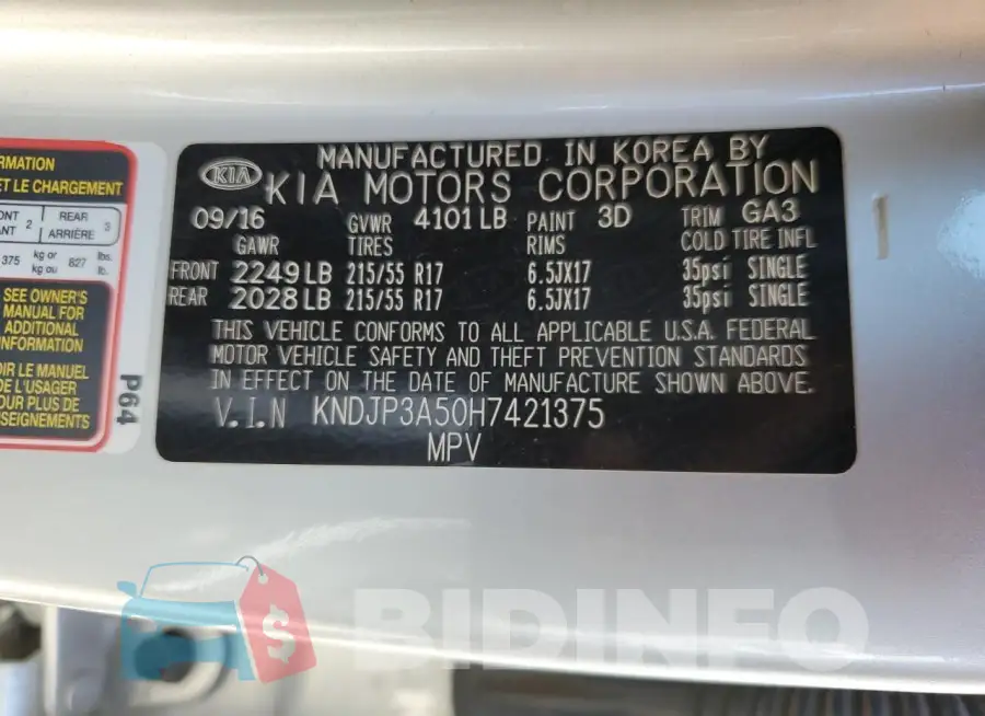 KNDJP3A50H7421375 Photo# 12