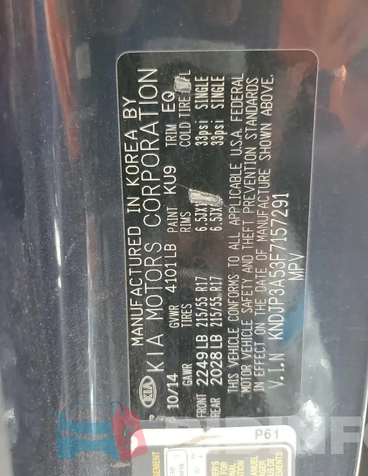 KNDJP3A53F7157291 Photo# 12