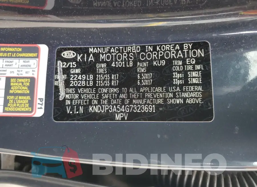 KNDJP3A54G7323691 Photo# 12