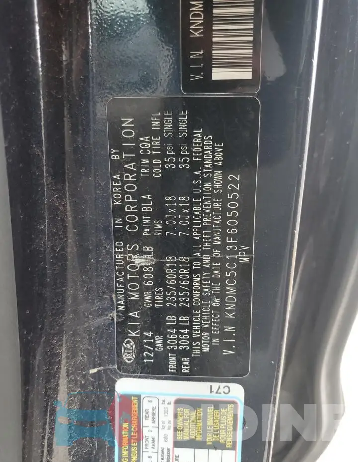 KNDMC5C13F6050522 Photo# 13