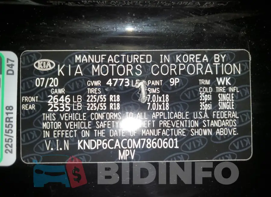 KNDP6CAC0M7860601 Photo# 13