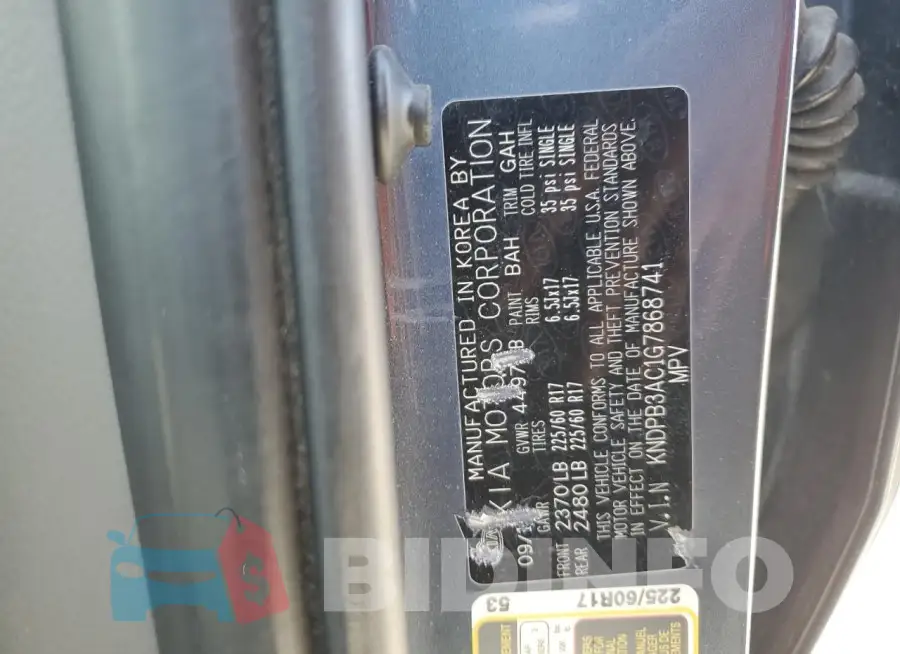 KNDPB3AC1G7868741 Photo# 12