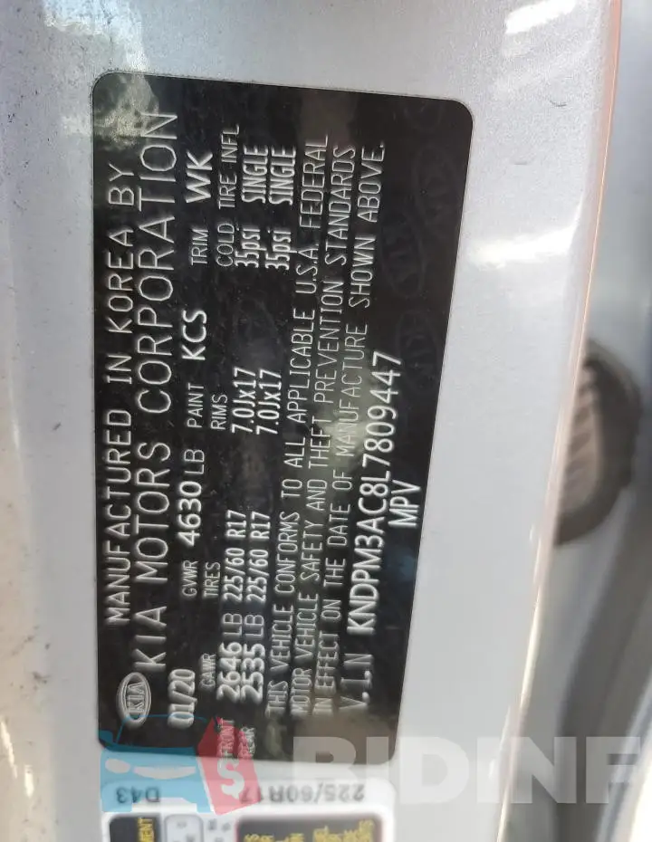 KNDPM3AC8L7809447 Photo# 12