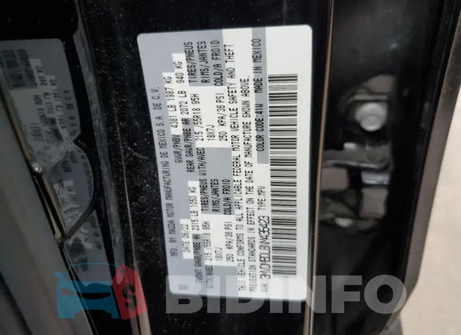 3MVDMBDL8NM435423 Photo# 12